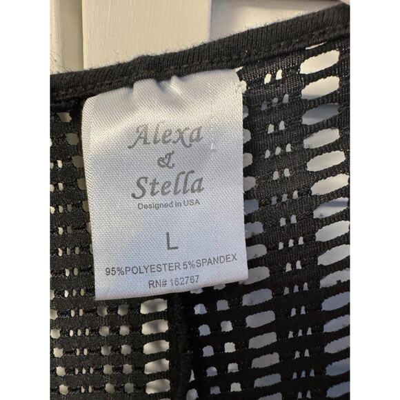 Alexa & Stella Women's Crochet Hippie Boho Chic Rouched Tunic L Black NWOT - Picture 4 of 4